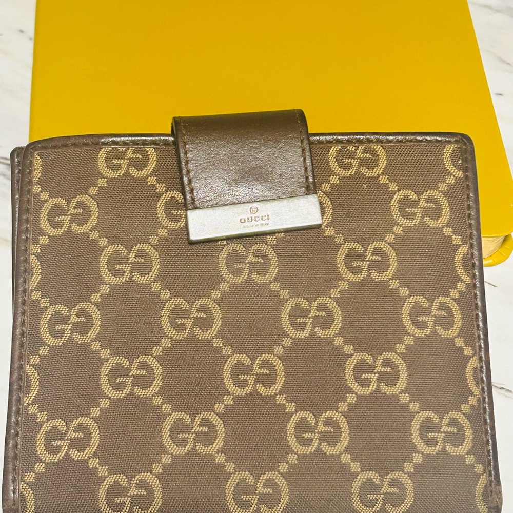 Gucci Brown and Gold Currency/Coin Card Holder